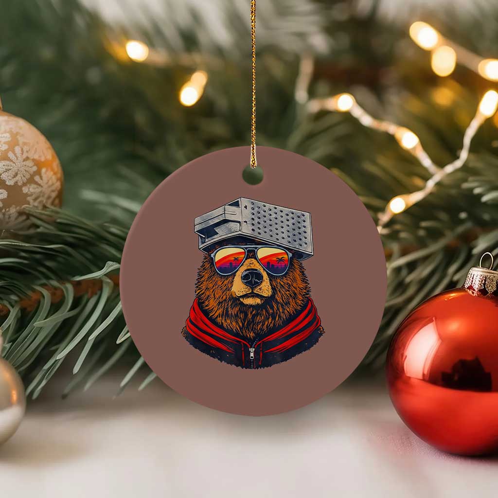 Cheese Grater Bear in Beast Mode Ceramic Ornament Funny Rivalry Art for Hardcore Football Fans TS02 1pc Mocha Print Your Wear