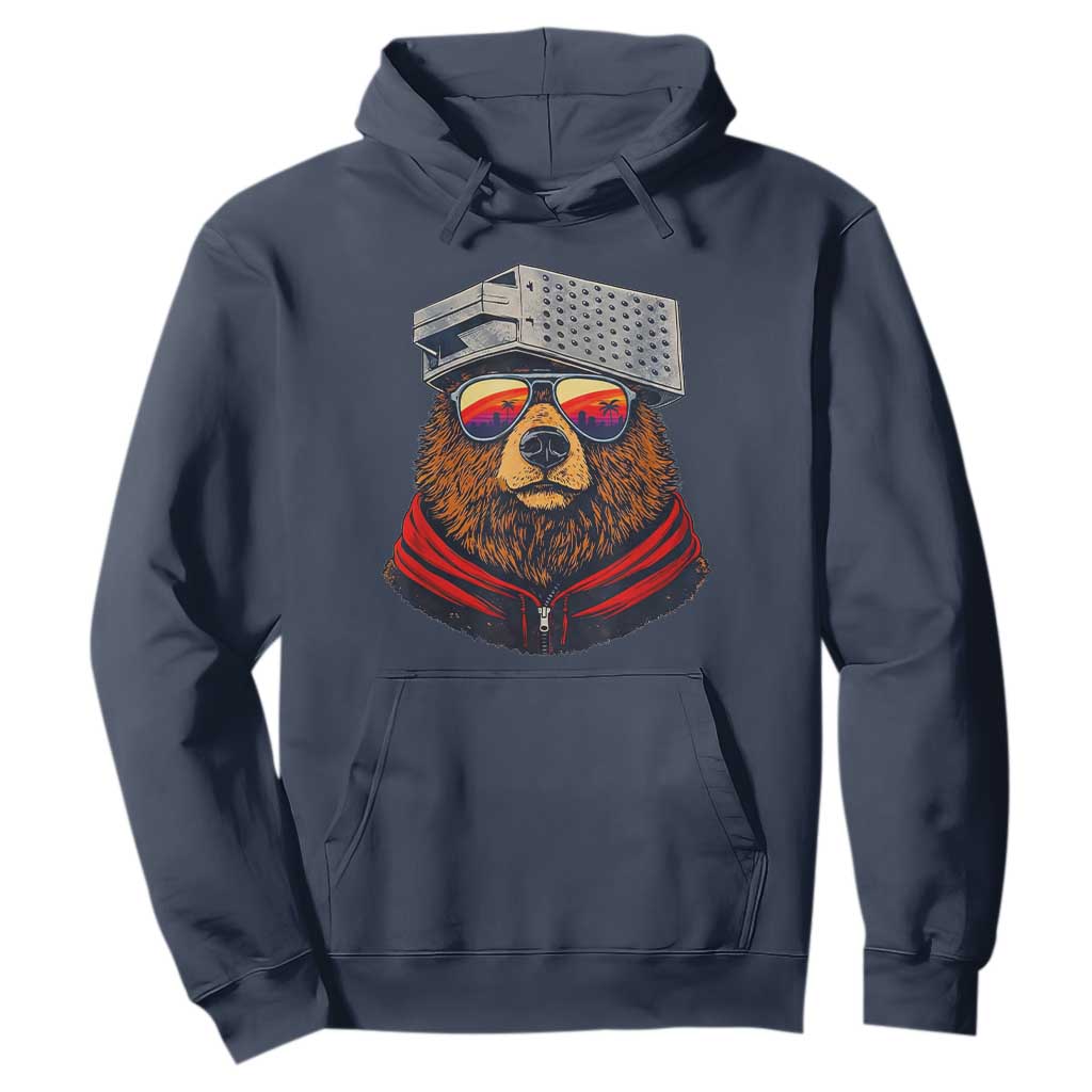 Cheese Grater Bear in Beast Mode Hoodie Funny Rivalry Art for Hardcore Football Fans TS02 Navy Print Your Wear