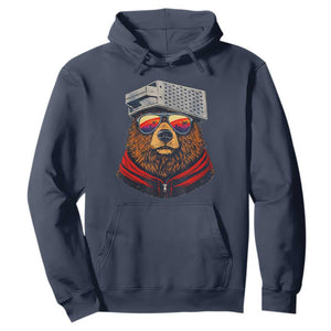 Cheese Grater Bear in Beast Mode Hoodie Funny Rivalry Art for Hardcore Football Fans TS02 Navy Print Your Wear