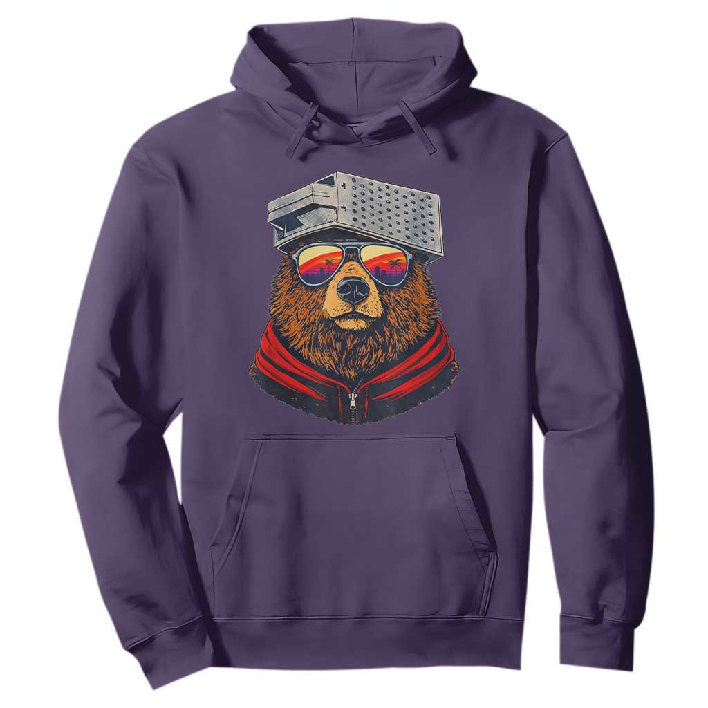 Cheese Grater Bear in Beast Mode Hoodie Funny Rivalry Art for Hardcore Football Fans TS02 Purple Print Your Wear