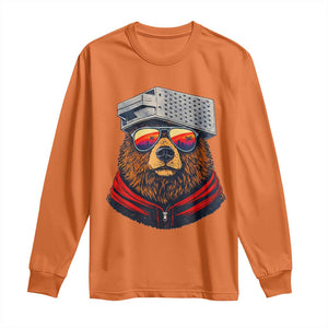 Cheese Grater Bear in Beast Mode Long Sleeve Shirt Funny Rivalry Art for Hardcore Football Fans TS02 Orange Print Your Wear