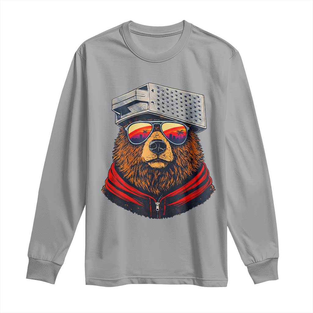 Cheese Grater Bear in Beast Mode Long Sleeve Shirt Funny Rivalry Art for Hardcore Football Fans TS02 Sport Gray Print Your Wear