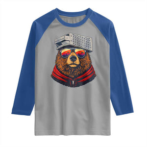 Cheese Grater Bear in Beast Mode Raglan Shirt Funny Rivalry Art for Hardcore Football Fans TS02 Sport Gray Royal Print Your Wear