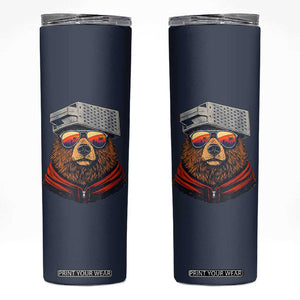 Cheese Grater Bear in Beast Mode Skinny Tumbler Funny Rivalry Art for Hardcore Football Fans TS02 Navy Print Your Wear