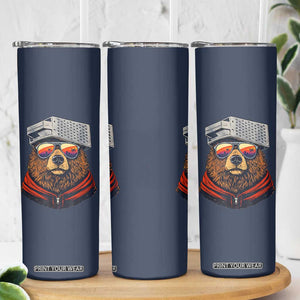 Cheese Grater Bear in Beast Mode Skinny Tumbler Funny Rivalry Art for Hardcore Football Fans TS02 Print Your Wear