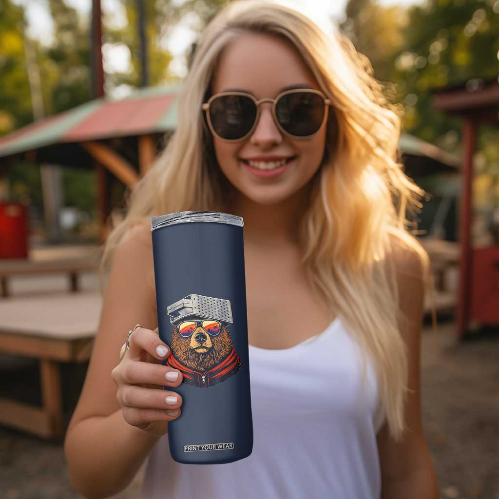 Cheese Grater Bear in Beast Mode Skinny Tumbler Funny Rivalry Art for Hardcore Football Fans TS02 Print Your Wear