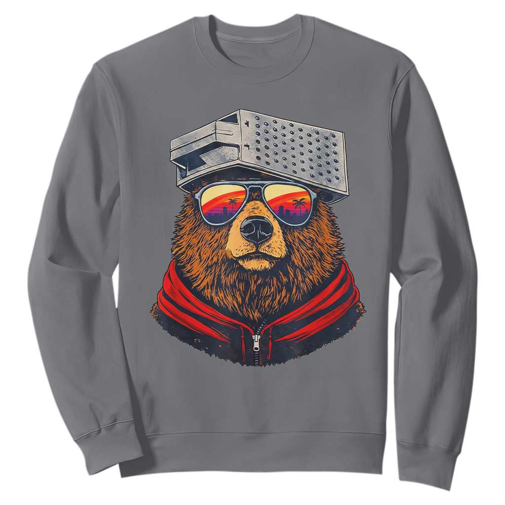 Cheese Grater Bear in Beast Mode Sweatshirt Funny Rivalry Art for Hardcore Football Fans TS02 Charcoal Print Your Wear