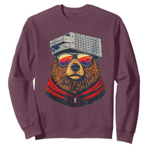 Cheese Grater Bear in Beast Mode Sweatshirt Funny Rivalry Art for Hardcore Football Fans TS02 Maroon Print Your Wear