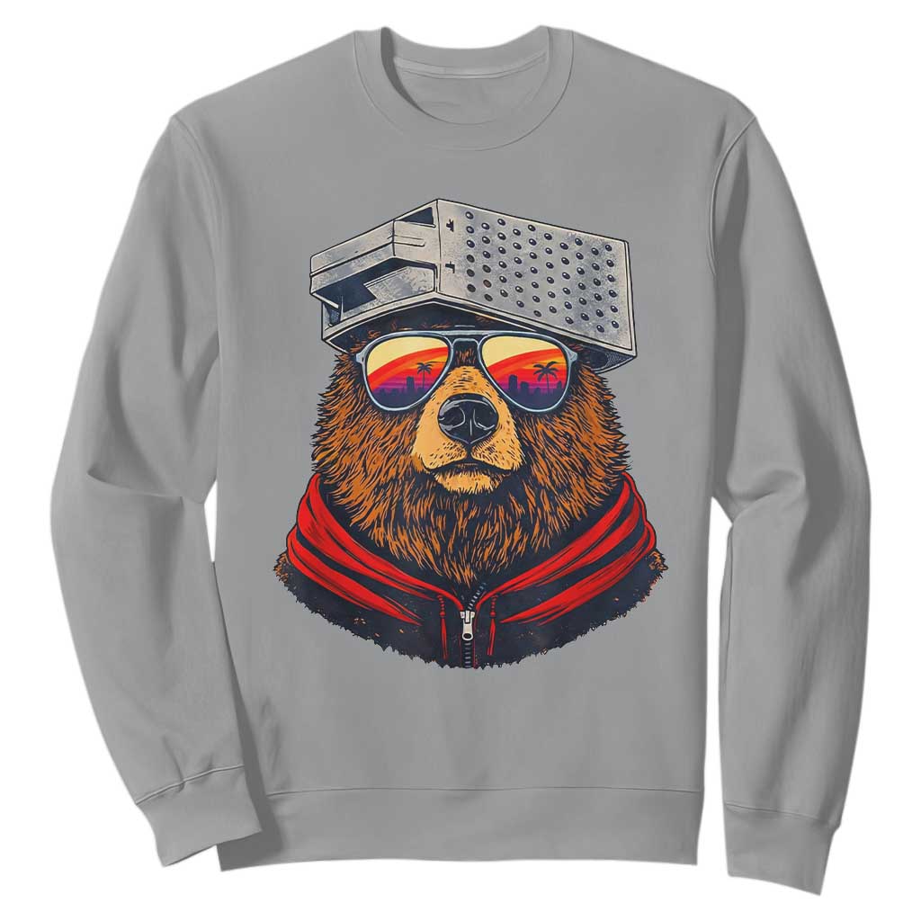Cheese Grater Bear in Beast Mode Sweatshirt Funny Rivalry Art for Hardcore Football Fans TS02 Sport Gray Print Your Wear