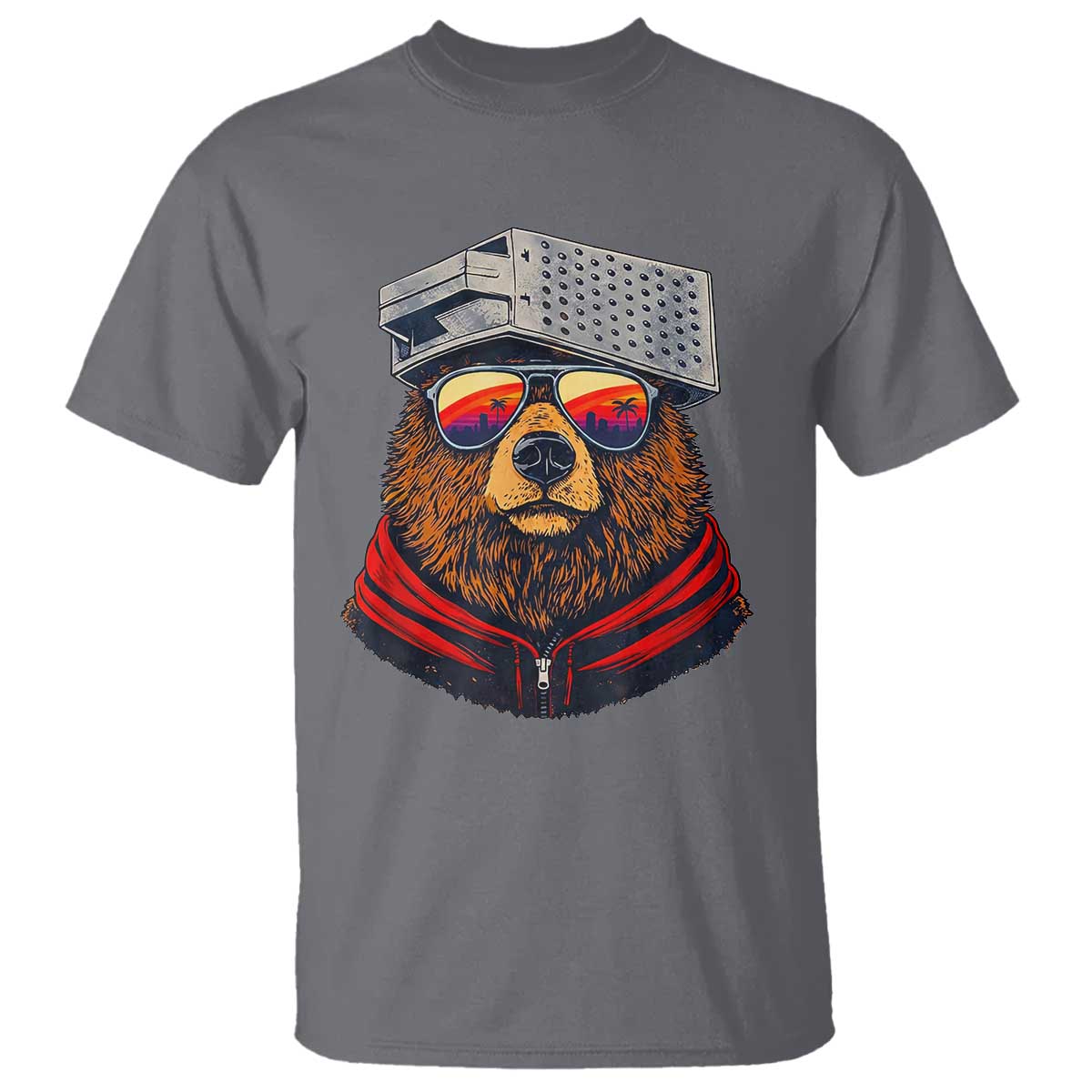 Cheese Grater Bear in Beast Mode T Shirt Funny Rivalry Art for Hardcore Football Fans TS02 Charcoal Print Your Wear
