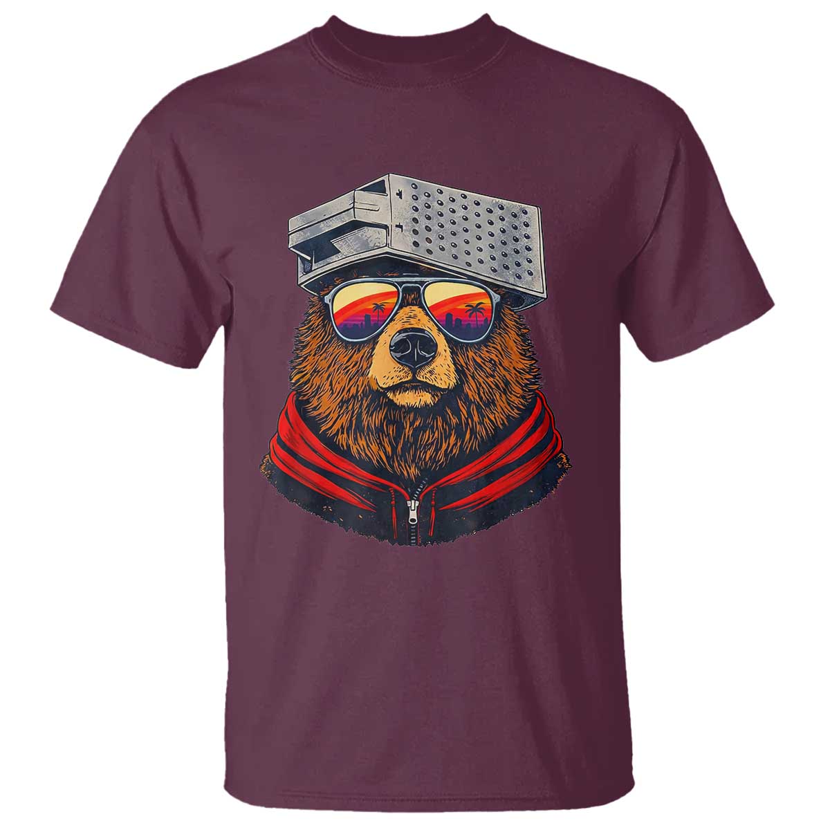 Cheese Grater Bear in Beast Mode T Shirt Funny Rivalry Art for Hardcore Football Fans TS02 Maroon Print Your Wear