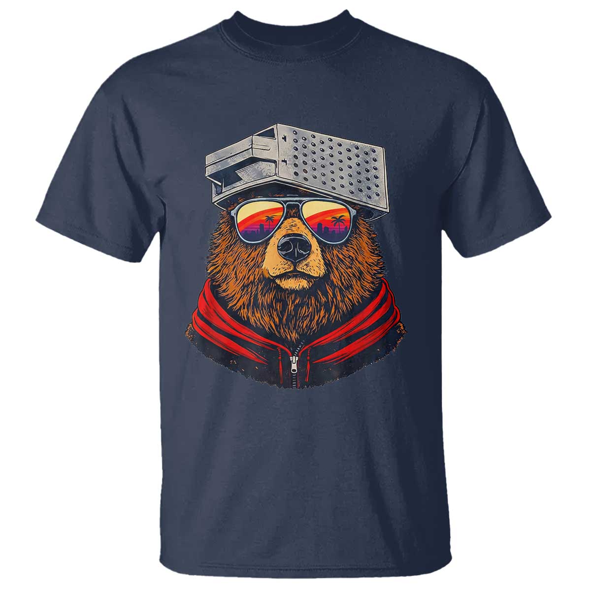 Cheese Grater Bear in Beast Mode T Shirt Funny Rivalry Art for Hardcore Football Fans TS02 Navy Print Your Wear