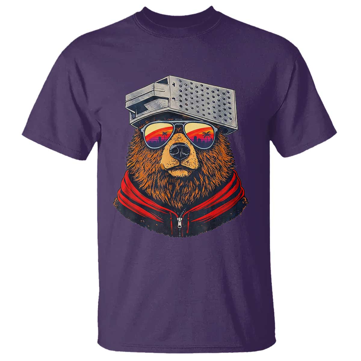 Cheese Grater Bear in Beast Mode T Shirt Funny Rivalry Art for Hardcore Football Fans TS02 Purple Print Your Wear