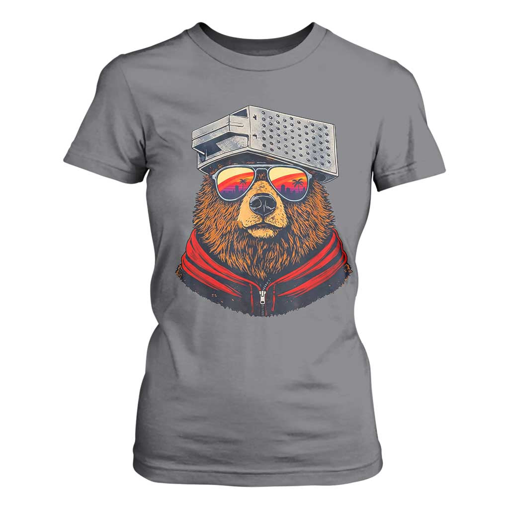 Cheese Grater Bear in Beast Mode T Shirt For Women Funny Rivalry Art for Hardcore Football Fans TS02 Charcoal Print Your Wear