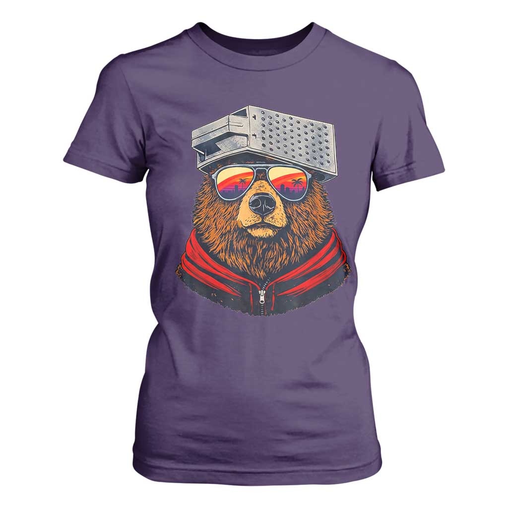 Cheese Grater Bear in Beast Mode T Shirt For Women Funny Rivalry Art for Hardcore Football Fans TS02 Purple Print Your Wear