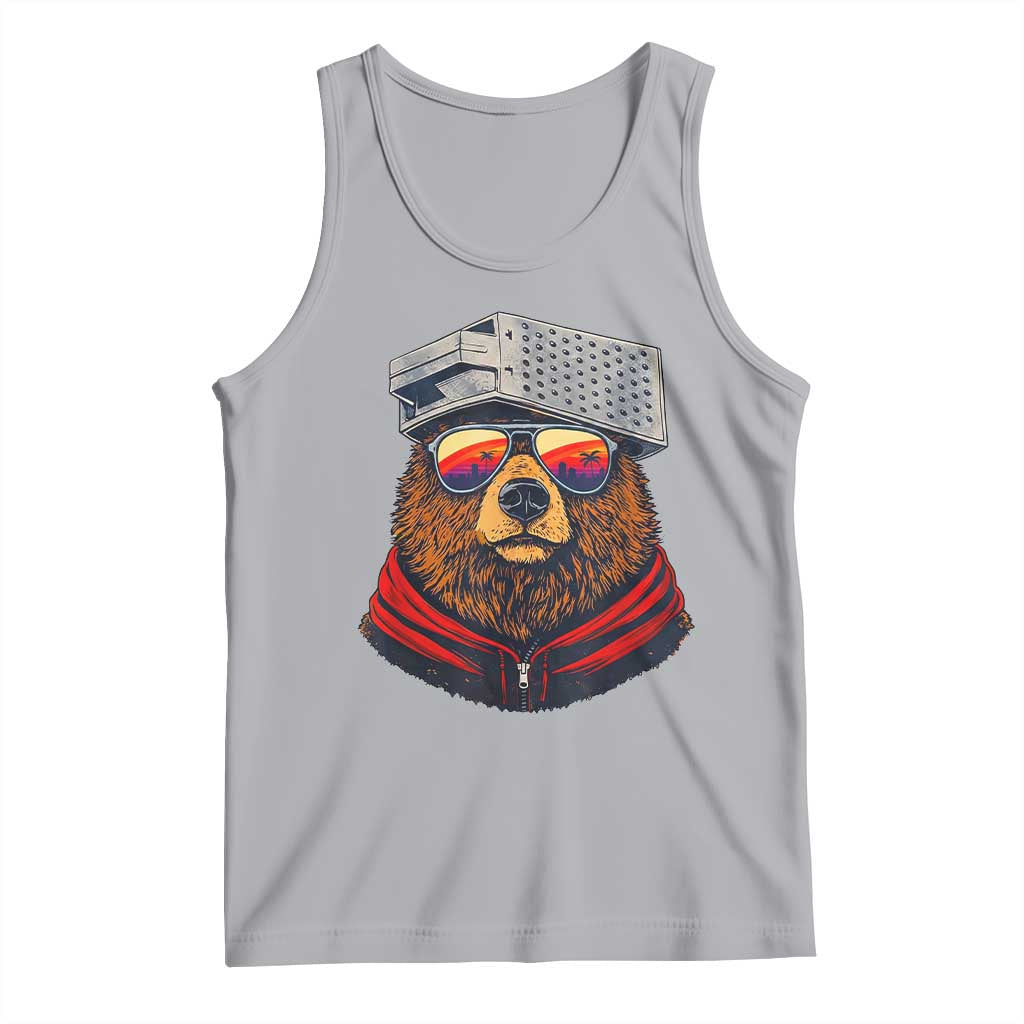 Cheese Grater Bear in Beast Mode Tank Top Funny Rivalry Art for Hardcore Football Fans TS02 Athletic Heather Print Your Wear