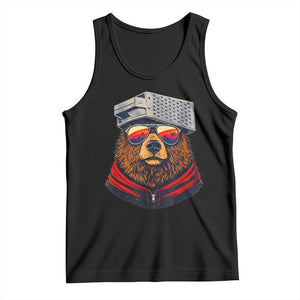 Cheese Grater Bear in Beast Mode Tank Top Funny Rivalry Art for Hardcore Football Fans TS02 Black Print Your Wear