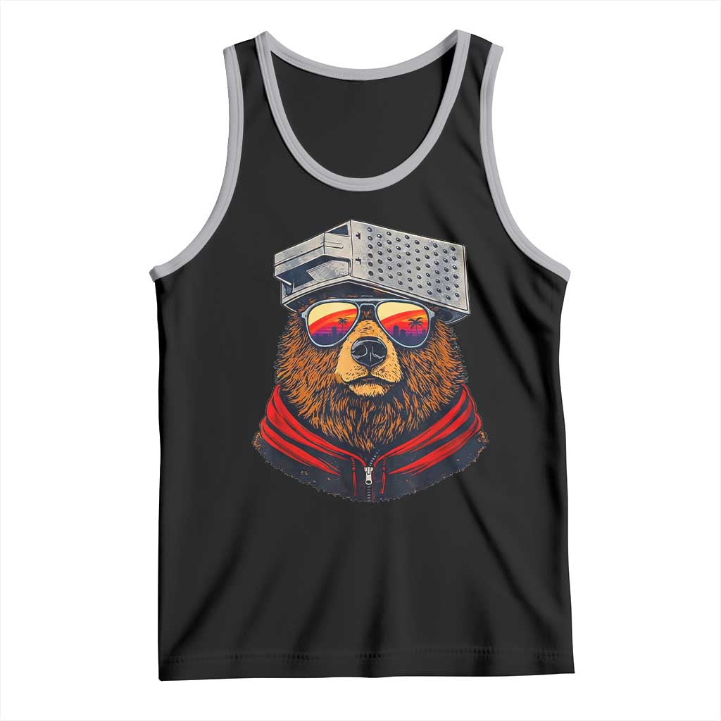 Cheese Grater Bear in Beast Mode Tank Top Funny Rivalry Art for Hardcore Football Fans TS02 Black Athletic Heather Print Your Wear