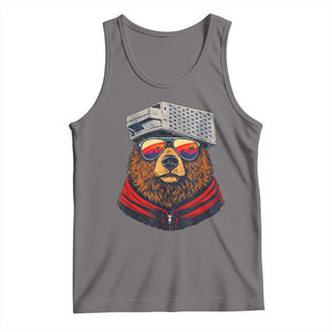 Cheese Grater Bear in Beast Mode Tank Top Funny Rivalry Art for Hardcore Football Fans TS02 Deep Heather Print Your Wear