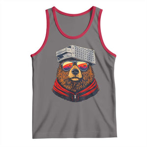Cheese Grater Bear in Beast Mode Tank Top Funny Rivalry Art for Hardcore Football Fans TS02 Deep Heather Red Print Your Wear