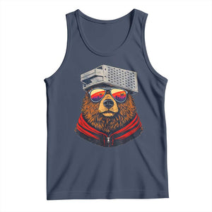 Cheese Grater Bear in Beast Mode Tank Top Funny Rivalry Art for Hardcore Football Fans TS02 Navy Print Your Wear