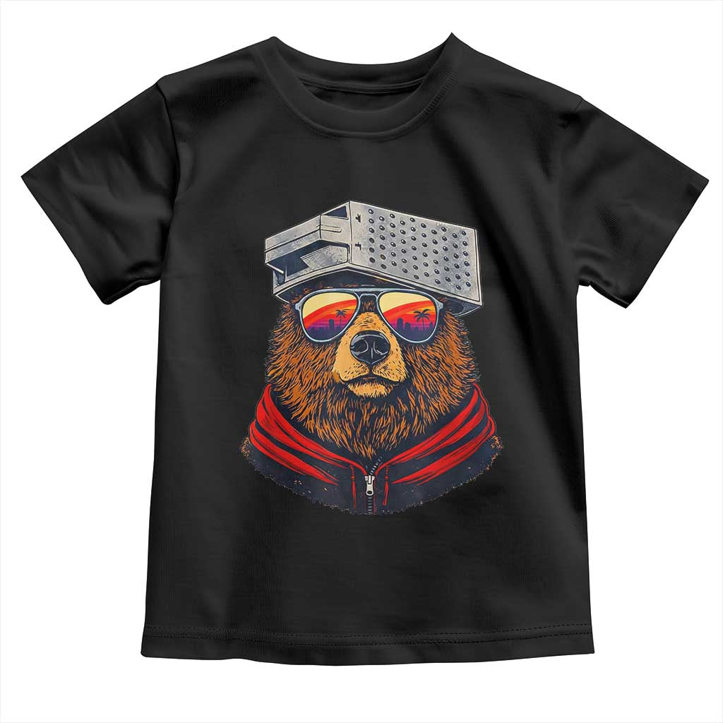 Cheese Grater Bear in Beast Mode Toddler T Shirt Funny Rivalry Art for Hardcore Football Fans TS02 Black Print Your Wear