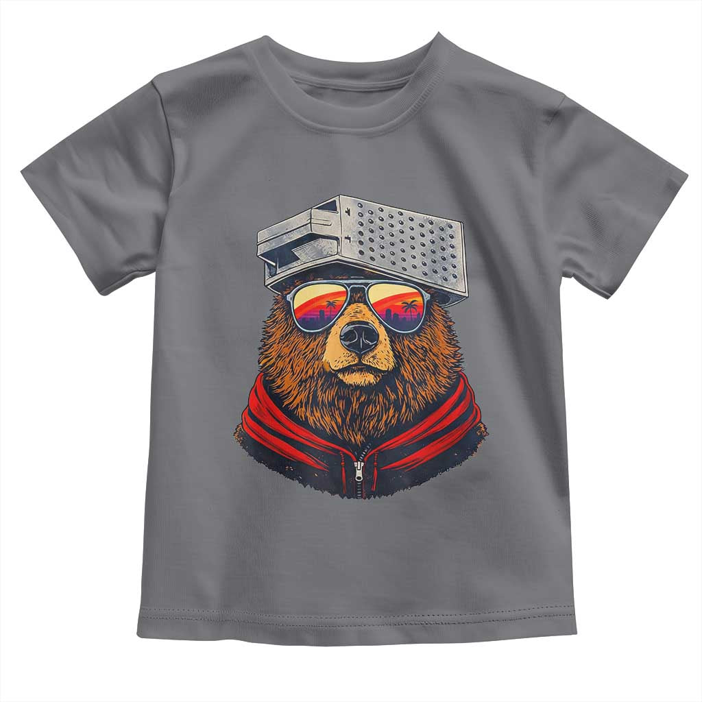 Cheese Grater Bear in Beast Mode Toddler T Shirt Funny Rivalry Art for Hardcore Football Fans TS02 Charcoal Print Your Wear