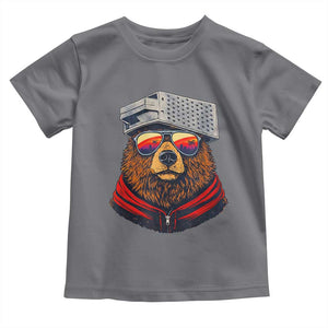 Cheese Grater Bear in Beast Mode Toddler T Shirt Funny Rivalry Art for Hardcore Football Fans TS02 Charcoal Print Your Wear