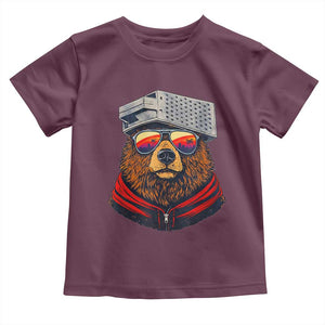 Cheese Grater Bear in Beast Mode Toddler T Shirt Funny Rivalry Art for Hardcore Football Fans TS02 Maroon Print Your Wear