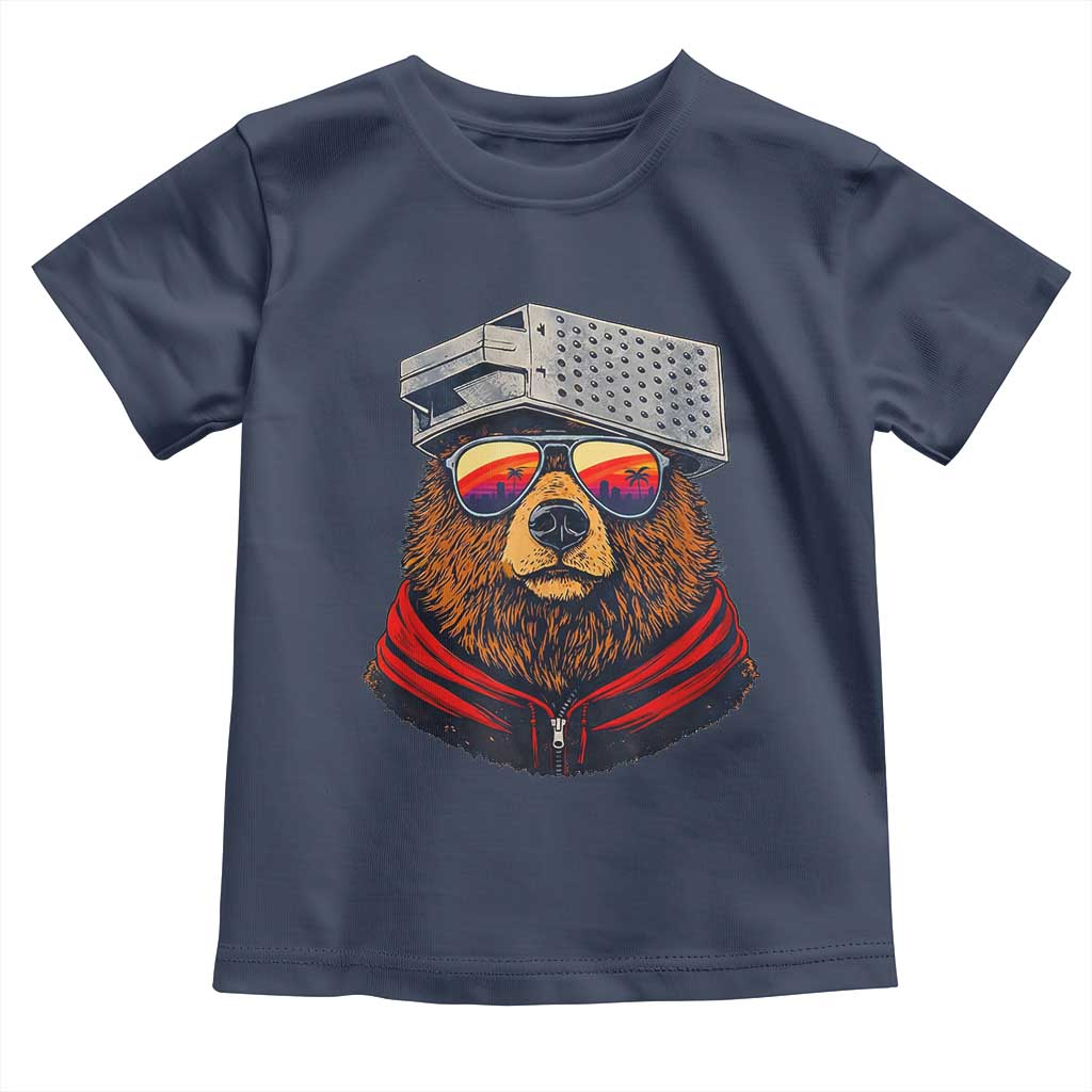 Cheese Grater Bear in Beast Mode Toddler T Shirt Funny Rivalry Art for Hardcore Football Fans TS02 Navy Print Your Wear