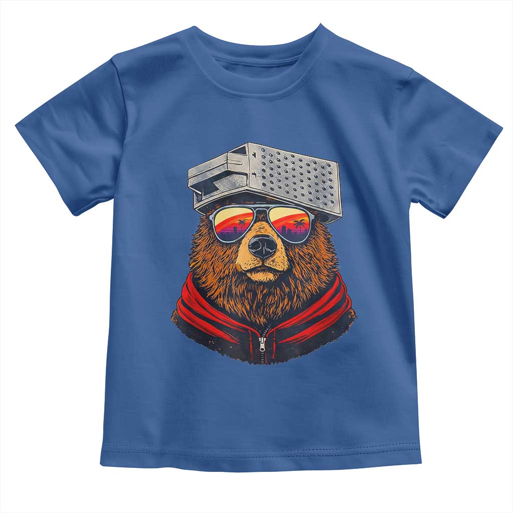 Cheese Grater Bear in Beast Mode Toddler T Shirt Funny Rivalry Art for Hardcore Football Fans TS02 Royal Blue Print Your Wear