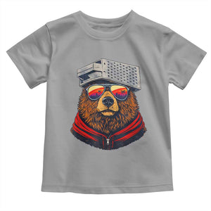 Cheese Grater Bear in Beast Mode Toddler T Shirt Funny Rivalry Art for Hardcore Football Fans TS02 Sport Gray Print Your Wear