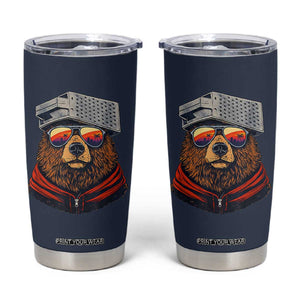 Cheese Grater Bear in Beast Mode Tumbler Cup Funny Rivalry Art for Hardcore Football Fans TS02 Navy Print Your Wear