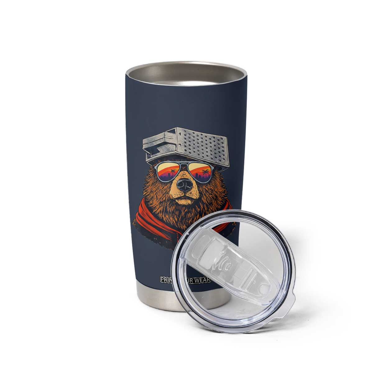 Cheese Grater Bear in Beast Mode Tumbler Cup Funny Rivalry Art for Hardcore Football Fans TS02 Print Your Wear