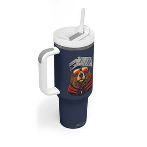 Cheese Grater Bear in Beast Mode Tumbler With Handle Funny Rivalry Art for Hardcore Football Fans TS02 Print Your Wear