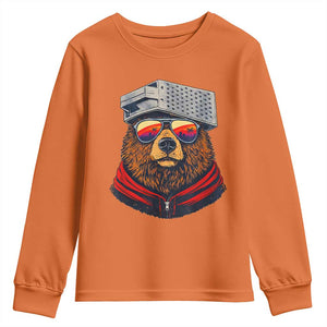 Cheese Grater Bear in Beast Mode Youth Sweatshirt Funny Rivalry Art for Hardcore Football Fans TS02 Orange Print Your Wear