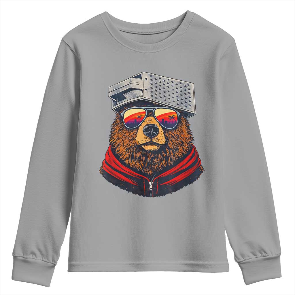 Cheese Grater Bear in Beast Mode Youth Sweatshirt Funny Rivalry Art for Hardcore Football Fans TS02 Sport Gray Print Your Wear