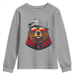 Cheese Grater Bear in Beast Mode Youth Sweatshirt Funny Rivalry Art for Hardcore Football Fans TS02 Sport Gray Print Your Wear