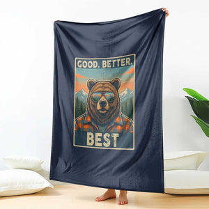 Good Better Best Motivational Hiking Bear Throw Blanket Outdoor Adventure Poster Graphic TS02 Print Your Wear