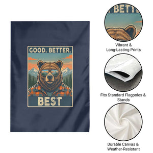 Good Better Best Motivational Hiking Bear Garden Flag Outdoor Adventure Poster Graphic TS02 Print Your Wear