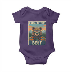 Good Better Best Motivational Hiking Bear Baby Onesie Outdoor Adventure Poster Graphic TS02 Purple Print Your Wear