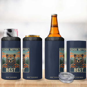 Good Better Best Motivational Hiking Bear 4 in 1 Can Cooler Tumbler Outdoor Adventure Poster Graphic TS02 Print Your Wear