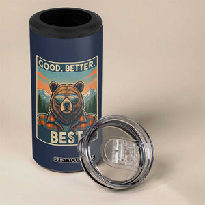 Good Better Best Motivational Hiking Bear 4 in 1 Can Cooler Tumbler Outdoor Adventure Poster Graphic TS02 Print Your Wear