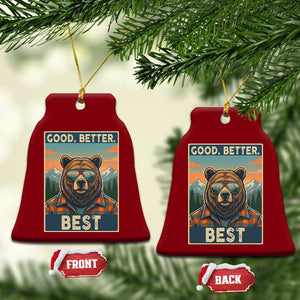 Good Better Best Motivational Hiking Bear Ceramic Ornament Outdoor Adventure Poster Graphic TS02 Print Your Wear