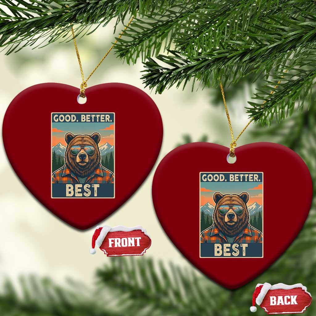 Good Better Best Motivational Hiking Bear Ceramic Ornament Outdoor Adventure Poster Graphic TS02 Print Your Wear