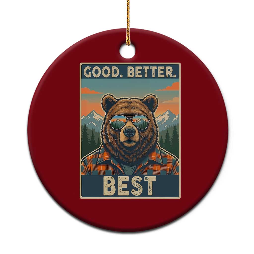 Good Better Best Motivational Hiking Bear Ceramic Ornament Outdoor Adventure Poster Graphic TS02 1pc Red Print Your Wear