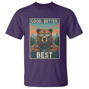 Good Better Best Motivational Hiking Bear T Shirt Outdoor Adventure Poster Graphic TS02 Purple Print Your Wear