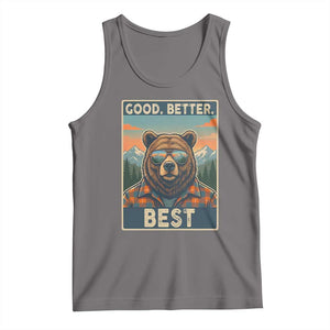 Good Better Best Motivational Hiking Bear Tank Top Outdoor Adventure Poster Graphic TS02 Deep Heather Print Your Wear