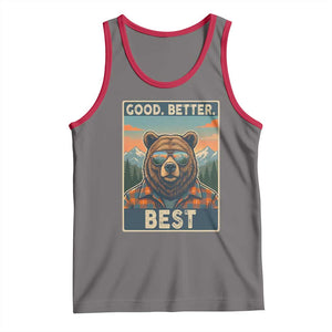 Good Better Best Motivational Hiking Bear Tank Top Outdoor Adventure Poster Graphic TS02 Deep Heather Red Print Your Wear