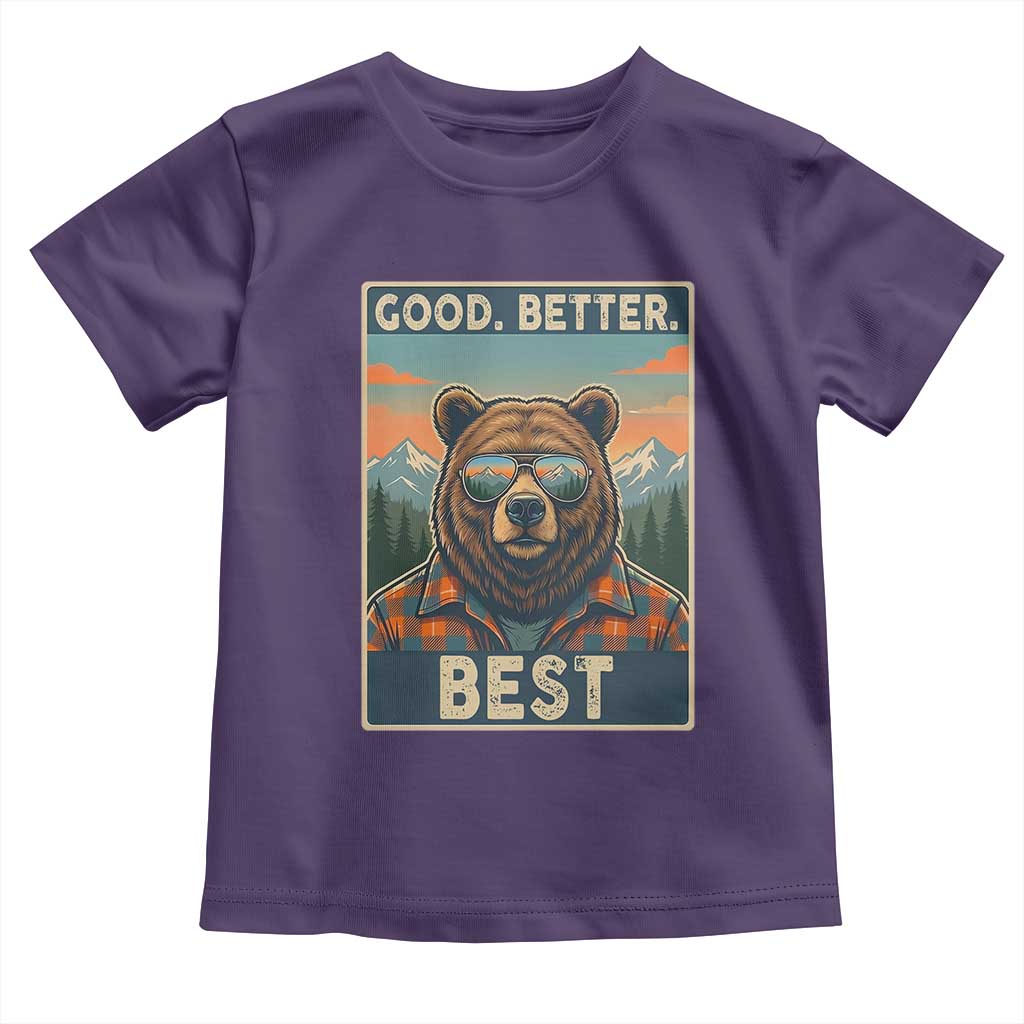 Good Better Best Motivational Hiking Bear Toddler T Shirt Outdoor Adventure Poster Graphic TS02 Purple Print Your Wear